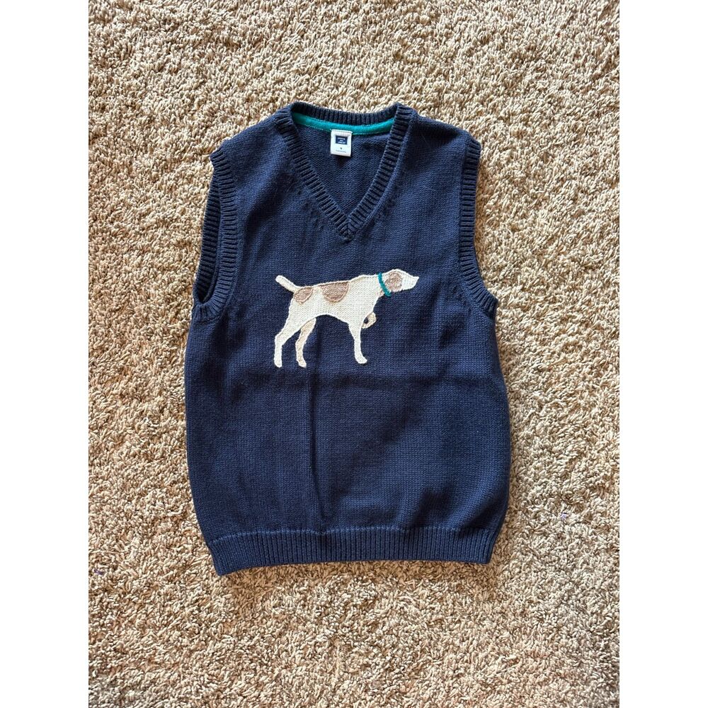 Janie and Jack navy blue dog sweater vest